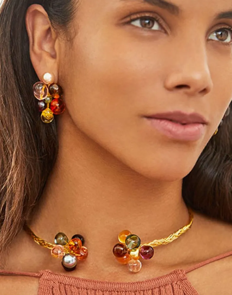 Pearl Chokers|Majorica Adjustable Choker Corfu With Pearls And Murano Glass