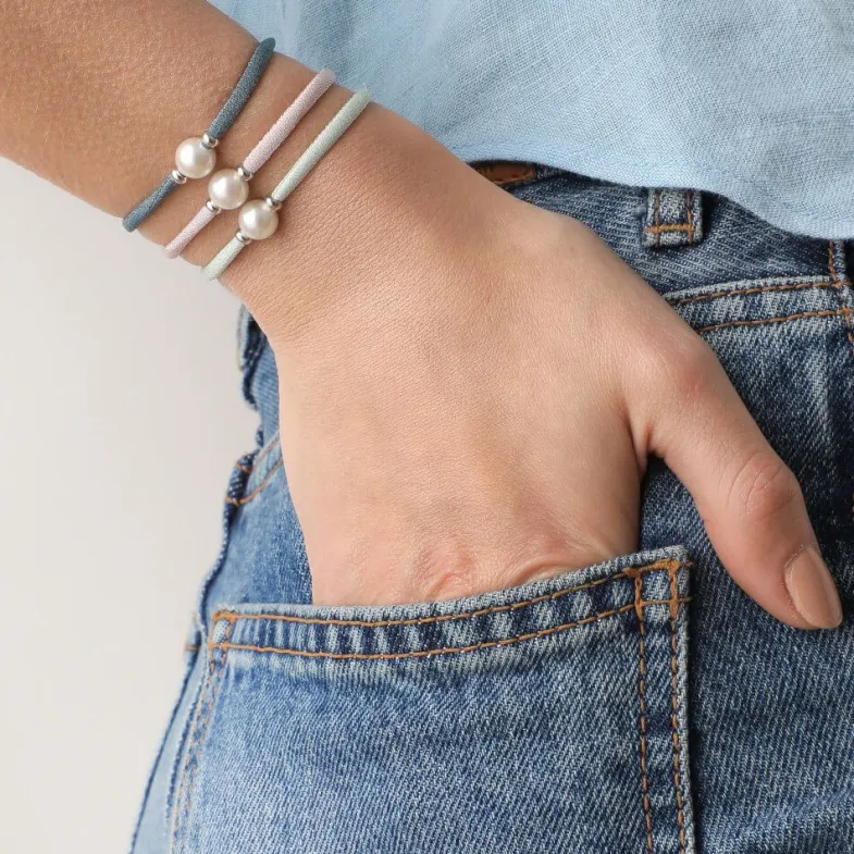 Silver Earrings|Majorica Adjustable Turquoise Stretch Sifnos Bracelet With Pearl