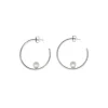 Pearl Hoop Earrings|Majorica Alba Silver Hoop Earrings