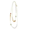 Pearl Chain Necklaces|Majorica Algaida Golden Long Multiposition Necklace With Amber Murano Glass