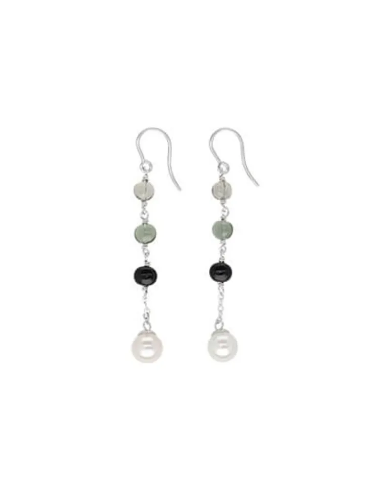 Pearl Drop Earrings|Majorica Algaida Long Fish Wire Earrings, Silver And Black