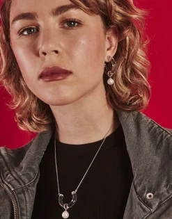 Pearl Hoop Earrings|Majorica Ayla Silver Earrings In High-Resistance Glass