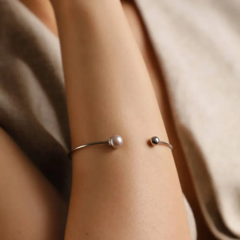 Bangle Bracelets|Majorica Big Bracelet Aura Nuage Pearl