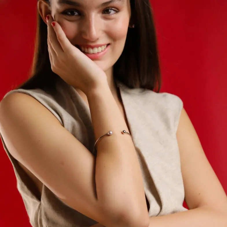 Bangle Bracelets|Majorica Big Bracelet Aura Nuage Pearl