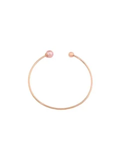 Bangle Bracelets|Majorica Big Bracelet Golden Aura With Pink Pearl