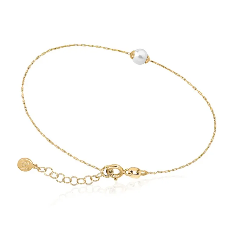 Chain Bracelets|Majorica Bracelet Cies Gold Plated With White Pearl