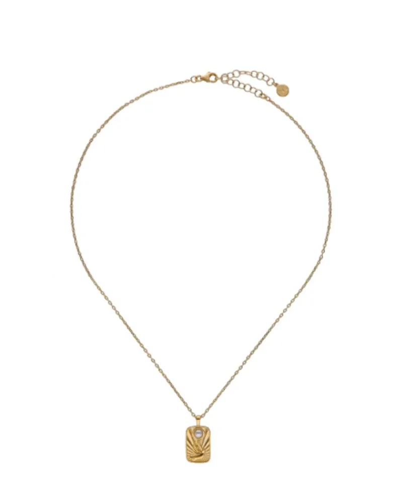 Gold Necklaces|Majorica Caelum Communion Necklace With Golden Medallion