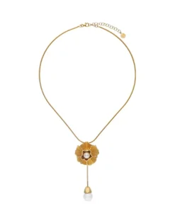 Gold Necklaces|Majorica Clavelina White Pearl Chain Necklace