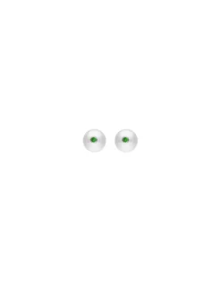 Pearl Stud Earrings|Majorica Color Pop Earrings With Round White Pearl And Turquoise Zirconia