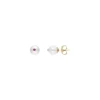 Pearl Stud Earrings|Majorica Color Pop Earrings With Round White Pearl And Magenta Zirconia