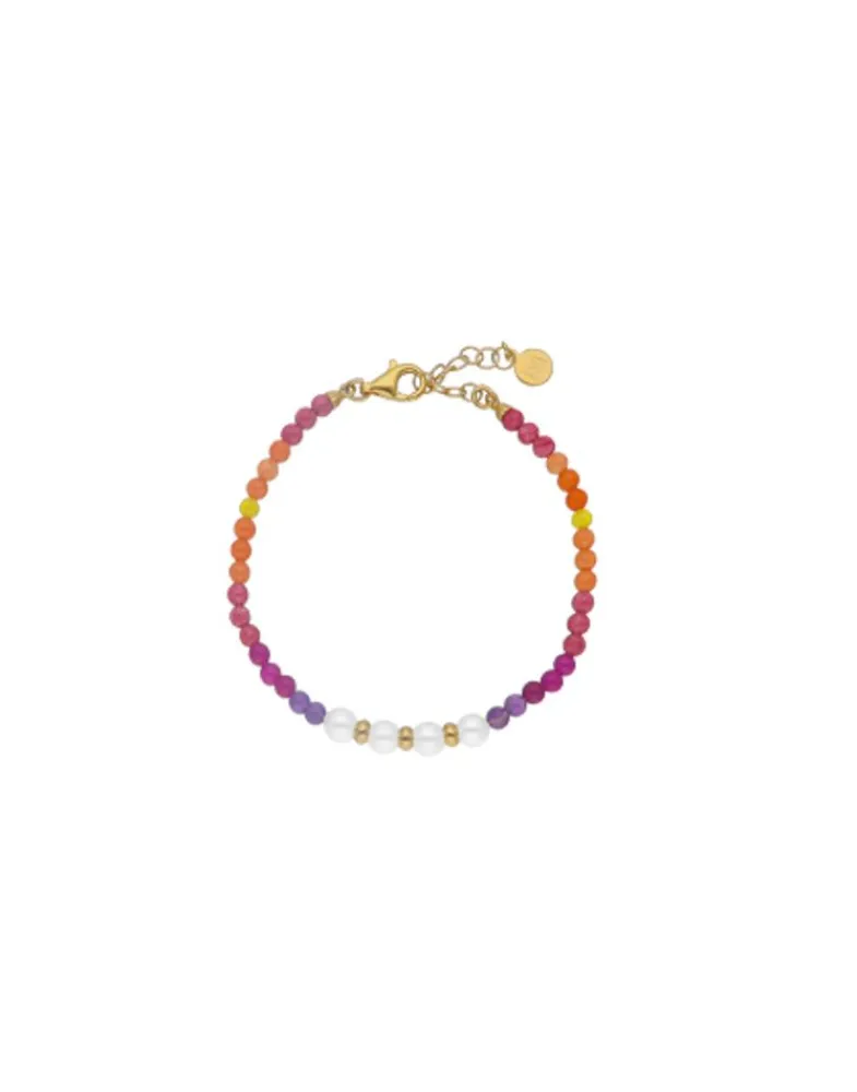 Golden Bracelets|Majorica Color Pop Sunset Bracelet With Gradient Stones And White Pearls