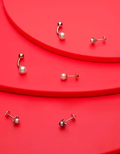 Piercings|Majorica Cos Collection Flower Earring With 4Mm Pink Pearl