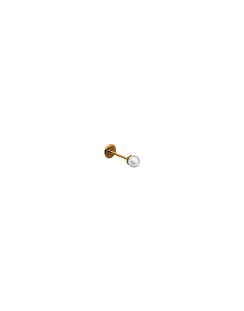 Piercings|Majorica Cos Collection Gold Plated Earring With 4Mm Round White Pearl