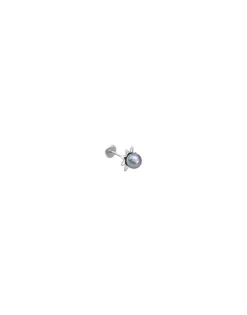 Piercings|Majorica Cos Collection Sun Earring With 4Mm Gray Pearl