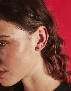 Piercings|Majorica Cos Collection Sun Earring With 4Mm Gray Pearl