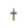 Pendant Chain|Majorica Crosses Collection Gold Pendant With White And Gray Half-Pearl