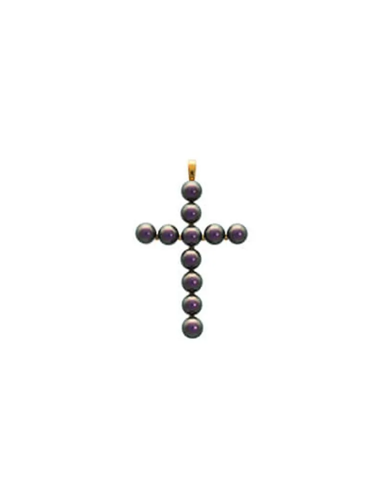Pendant Chain|Majorica Crosses Collection Gold Pendant With Tahiti Pearl