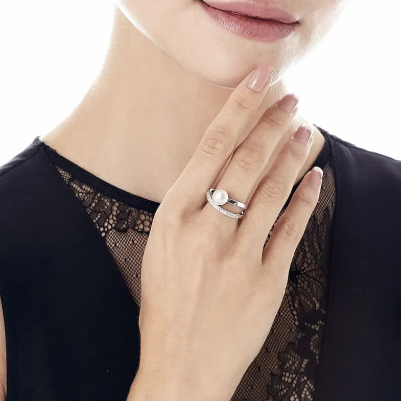 Medium-Sized Rings|Majorica Cross Ring Exquisite