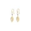 Pearl Drop Earrings|Majorica Dafne Earrings With Hanging Mother-Of-Pearl Leaves