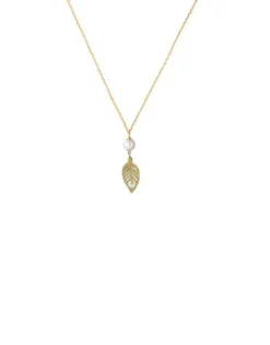 Pearl Chain Necklaces|Majorica Dafne Necklace With Mother-Of-Pearl Leaf Pendant