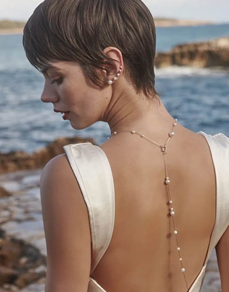 Wedding Necklaces|Majorica Dangle Extension With Pearls And Chain 30Cm