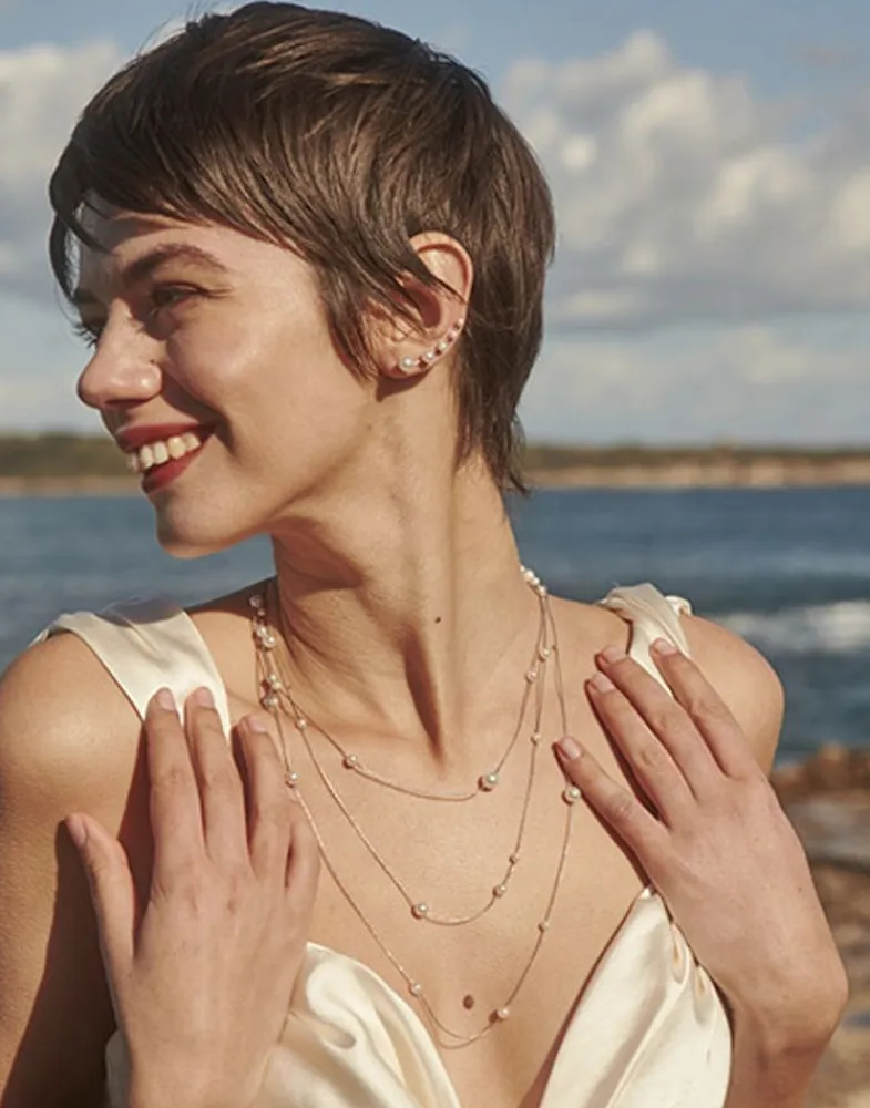 Long Pearl Necklaces|Majorica Dangle Necklace Strung With Round Pearls 160Cm