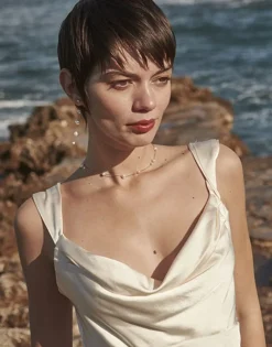 Wedding Necklaces|Majorica Dangle Necklace Strung With Round Pearls 40Cm