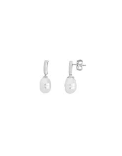 Pearl Drop Earrings|Majorica Earrings Agora With Barroque White Pearl
