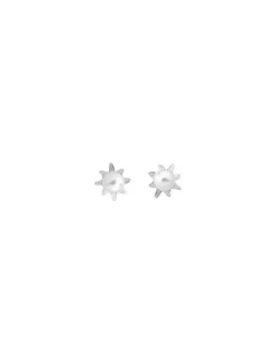 Short Earrings|Majorica Earrings Cies Silver Mini Flower With 4Mm White Pearl