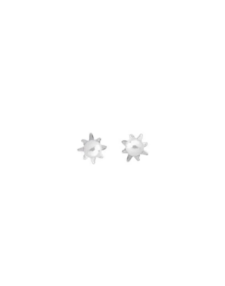 Short Earrings|Majorica Earrings Cies Silver Mini Flower With 4Mm White Pearl