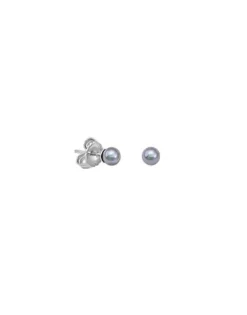 Pearl Stud Earrings|Majorica Earrings Cies Silver With 4Mm Gray Pearl