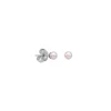 Pearl Stud Earrings|Majorica Earrings Cies Silver With 4Mm Pink Pearl