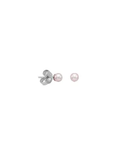 Pearl Stud Earrings|Majorica Earrings Cies Silver With 4Mm Pink Pearl