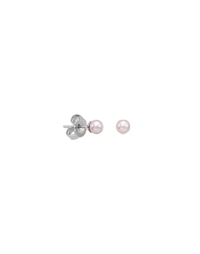 Pearl Stud Earrings|Majorica Earrings Cies Silver With 4Mm Pink Pearl
