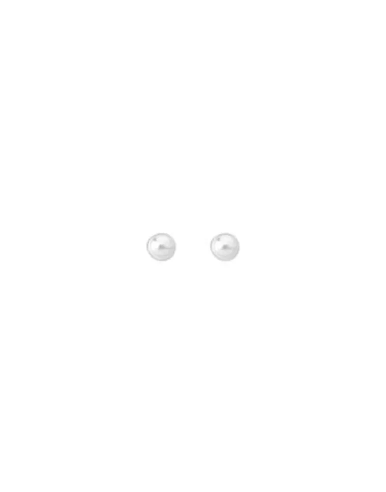 Pearl Stud Earrings|Majorica Earrings Cies Silver With 4Mm White Pearl