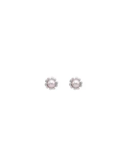 Short Earrings|Majorica Earrings Cies Silver With Pink Pearl 4Mm