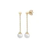 Pearl Drop Earrings|Majorica Earrings Ilusion Gold Plated With 8Mm White Pearl