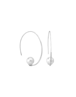Pearl Hoop Earrings|Majorica Earrings Isadora Steel With Zircons Small