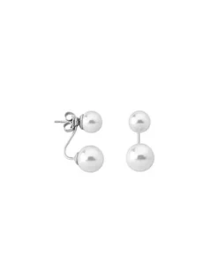 Short Earrings|Majorica Earrings Jour Silver With 8 And 10Mm White Pearls