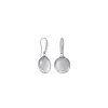 Pearl Drop Earrings|Majorica Earrings Lyra Silver With 12Mm Oval Gray Pearl