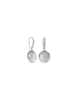 Pearl Drop Earrings|Majorica Earrings Lyra Silver With 12Mm Oval Gray Pearl
