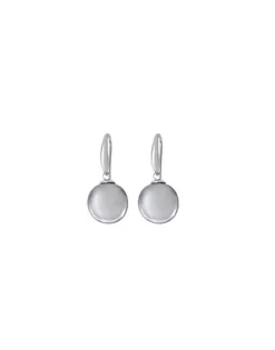 Pearl Drop Earrings|Majorica Earrings Lyra Silver With 12Mm Oval Gray Pearl