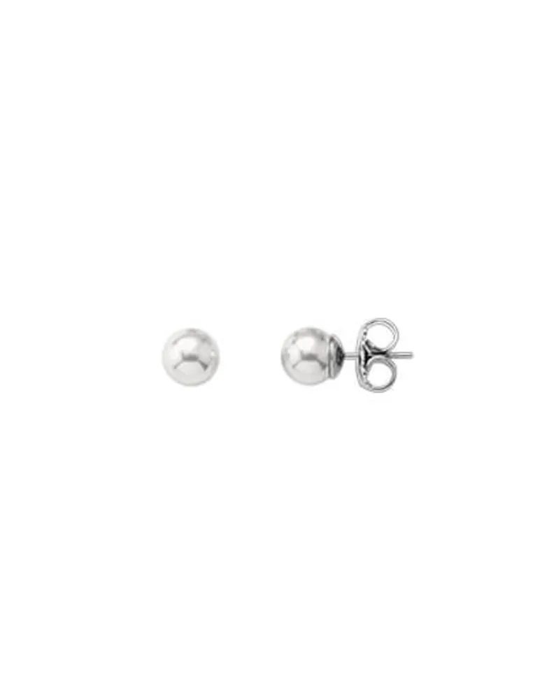 Pearl Stud Earrings|Majorica Earrings Lyra Silver With 7Mm White Pearl