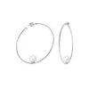 Pearl Hoop Earrings|Majorica Earrings Marianela Steel Big