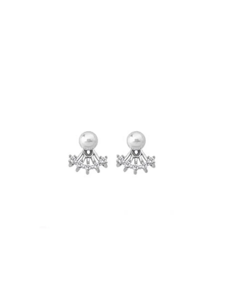 Short Earrings|Majorica Earrings Mood Silver With 6Mm White Pearl And Zircons