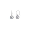 Pearl Drop Earrings|Majorica Earrings Nuada Silver With 10Mm Gray Pearl