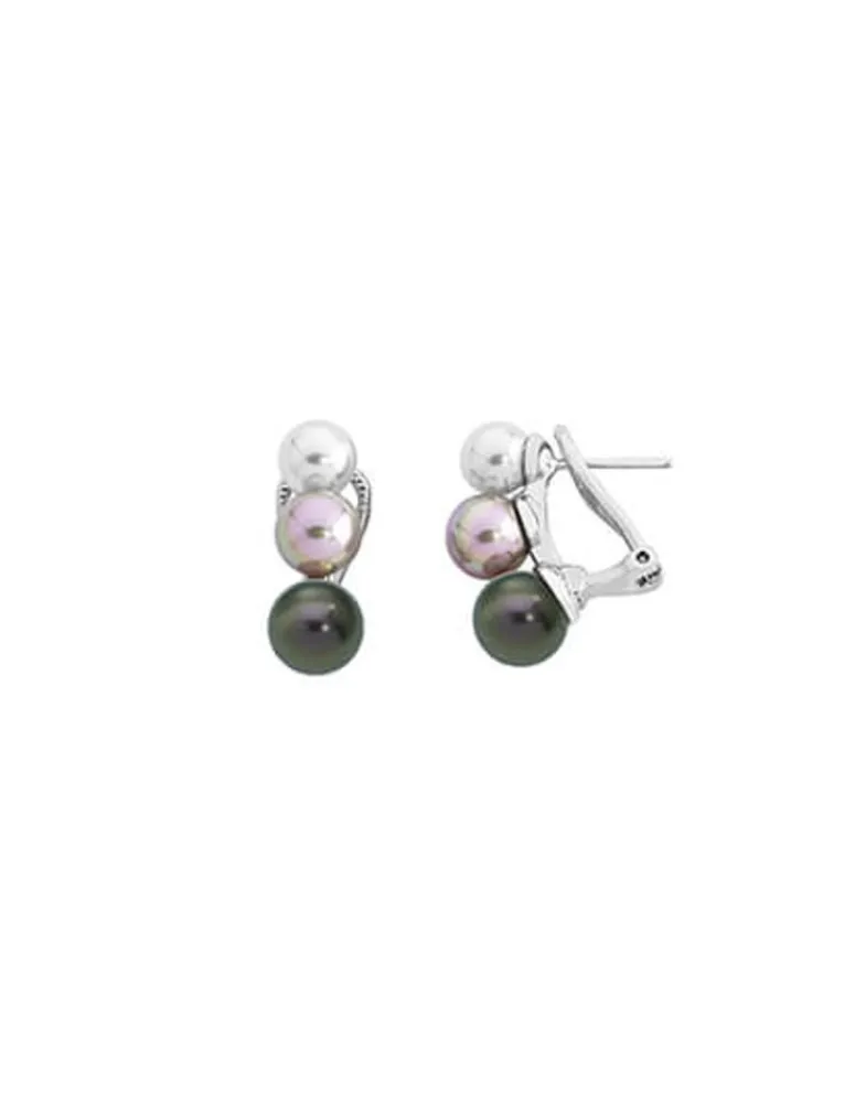 Short Earrings|Majorica Earrings Nuit Multicolored Pearls