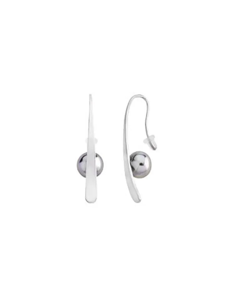 Pearl Drop Earrings|Majorica Earrings Planet Silver With 10Mm Gray Pearl