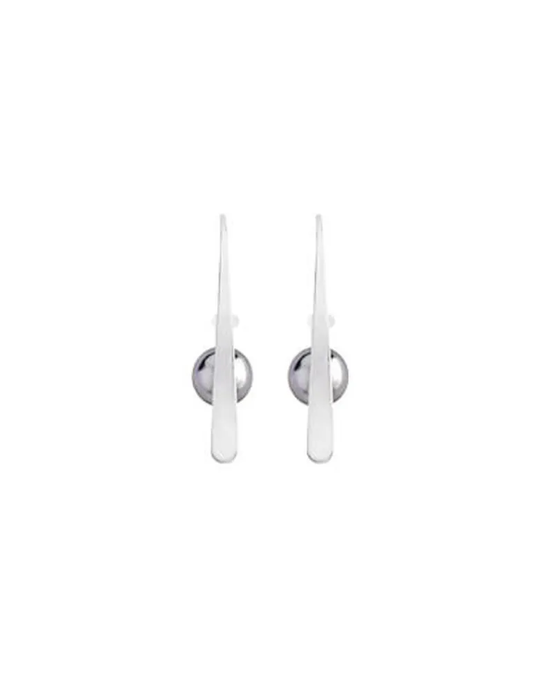 Pearl Drop Earrings|Majorica Earrings Planet Silver With 10Mm Gray Pearl