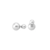 Short Earrings|Majorica Earrings Polar Silver With 8 And 14Mm White Pearls